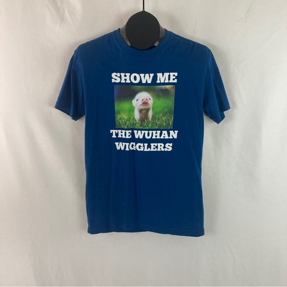 GOOD Treasures Blue Show Me The Wuhan Wigglers T-Shirt Unisex Small Size. - Picture 7 of 7